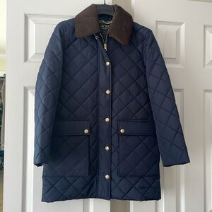 NWT J. Crew Heritage Quilted Barn Jacket with Primaloft in Navy, XXS